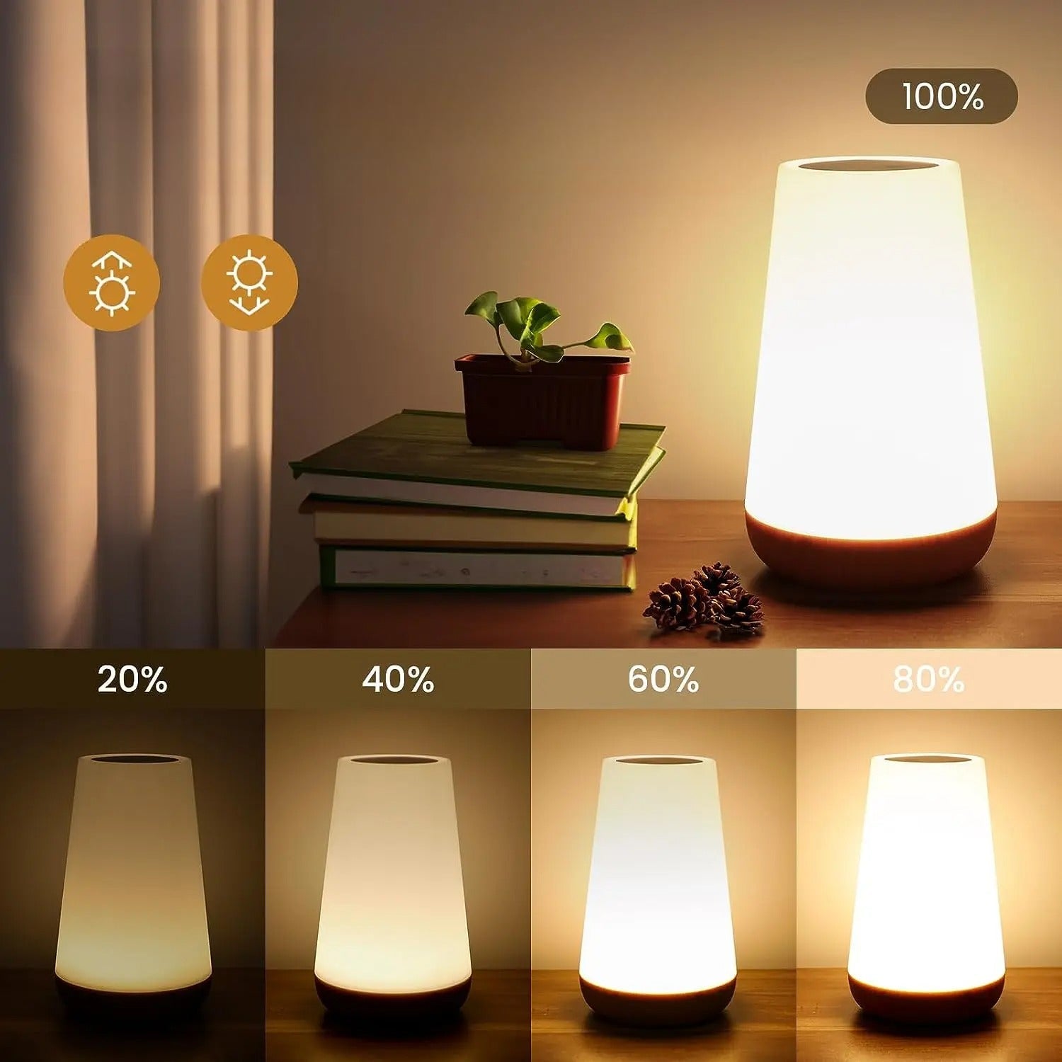 Cordless RGB Color-Changing Night Light with Remote Control – Touch Sensor LED Mood Lamp for Bedroom, Living Room & Nursery | Thomler
