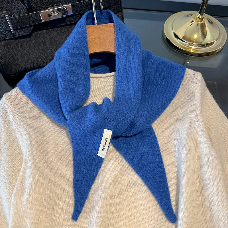 Pure Wool Triangle Scarf for Women – Oversized Shawl Wrap for Cold Weather & Layering | Thomler