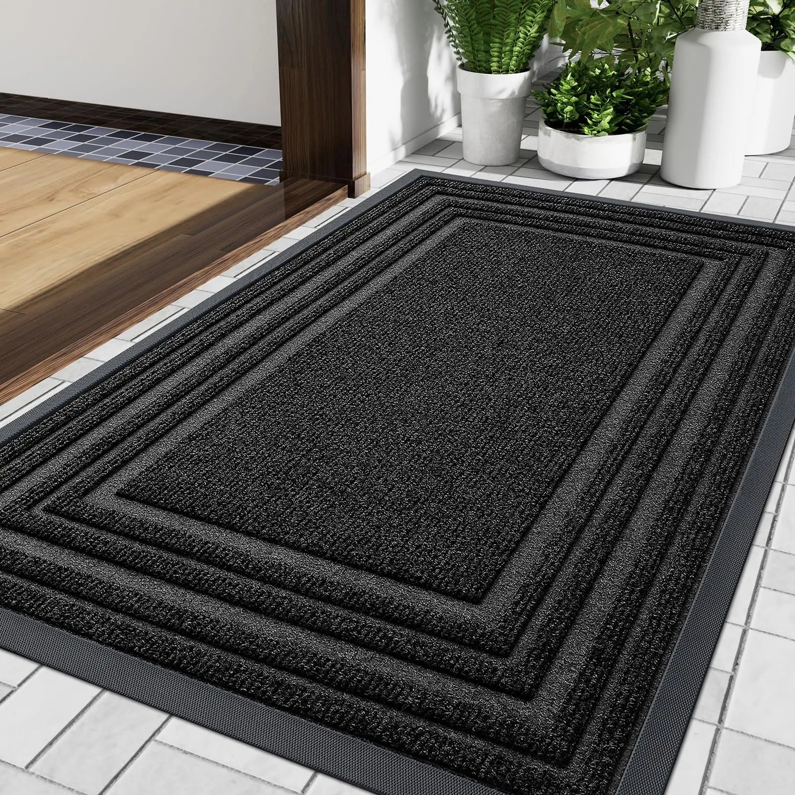 Slim Rubber-Backed Entrance Mat – Non-Slip Indoor Outdoor Doormat for Front Door, Porch & Hallway | Thomler