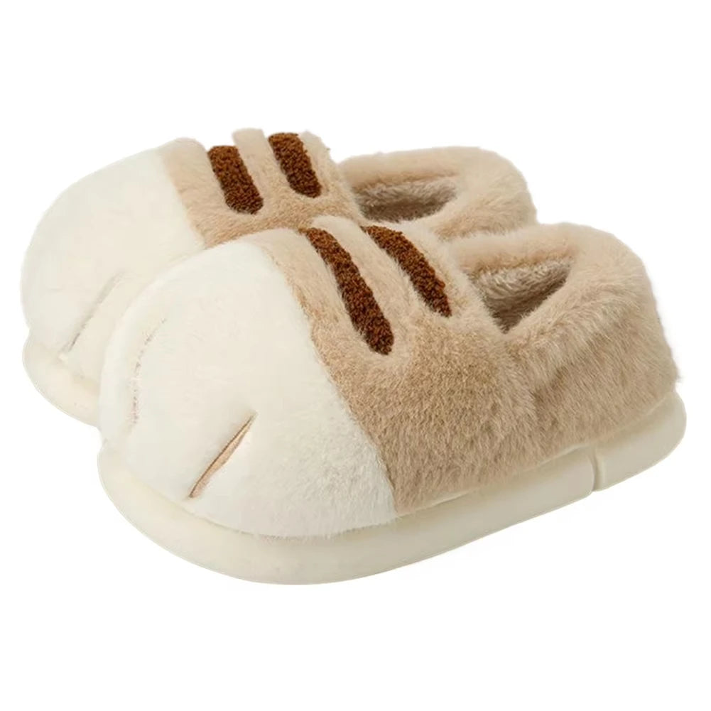Plush Cat Paw Slippers for Women Indoor Outdoor Soft Furry House Shoes Anti-Slip Cozy Slides Loafer Mules Winter | Thomler
