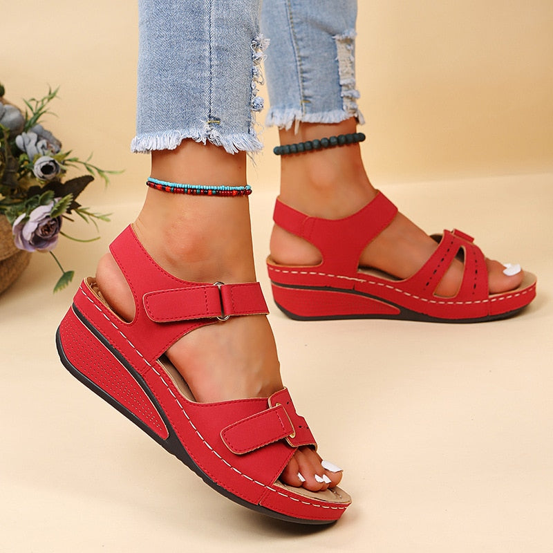 Women's Arch Support Sandals with Adjustable Hook & Loop Straps – Cushioned Footbed, Anti-Slip Sole for All-Day Comfort, Summer Walking | Thomler