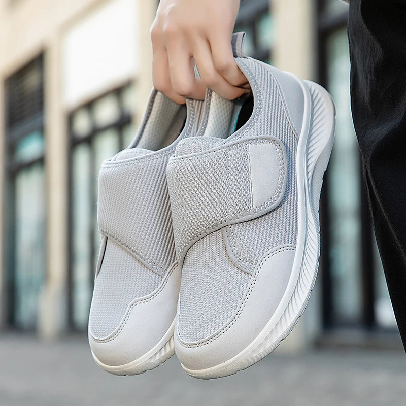 Men's Breathable Mesh Comfort Walking Shoes with Extra Wide Toe Box & Adjustable Hook-and-Loop Closures for Bunions, Swelling & Diabetes | Thomler