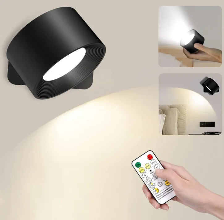 Rechargeable LED Wall Sconce – Magnetic Cylindrical Fixture with Remote Control for Bedroom & Living Room | Thomler