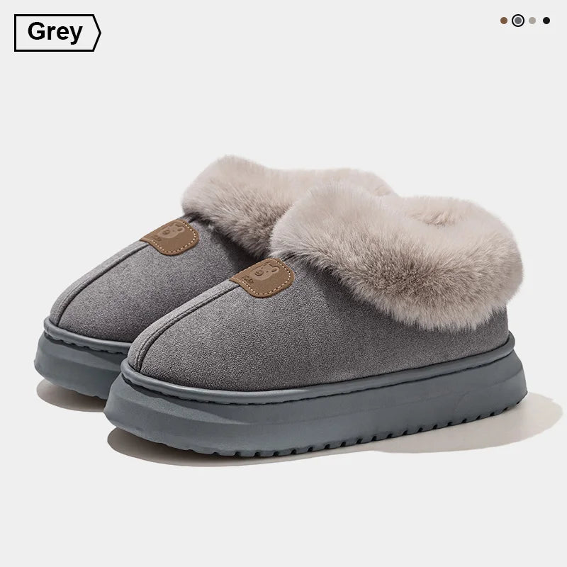 Ankle-High Plush House Slippers – Cushioned EVA Base, Fleece Warmth, Indoor/Outdoor Use for Men & Women | Thomler