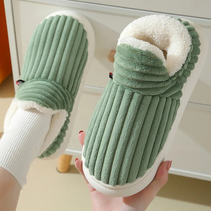Plush Faux Fur House Slippers – Cozy Indoor Slide-On for Women & Men, Cushioned Footbed, Non-Slip Rubber Sole for Winter Loungewear | Thomler