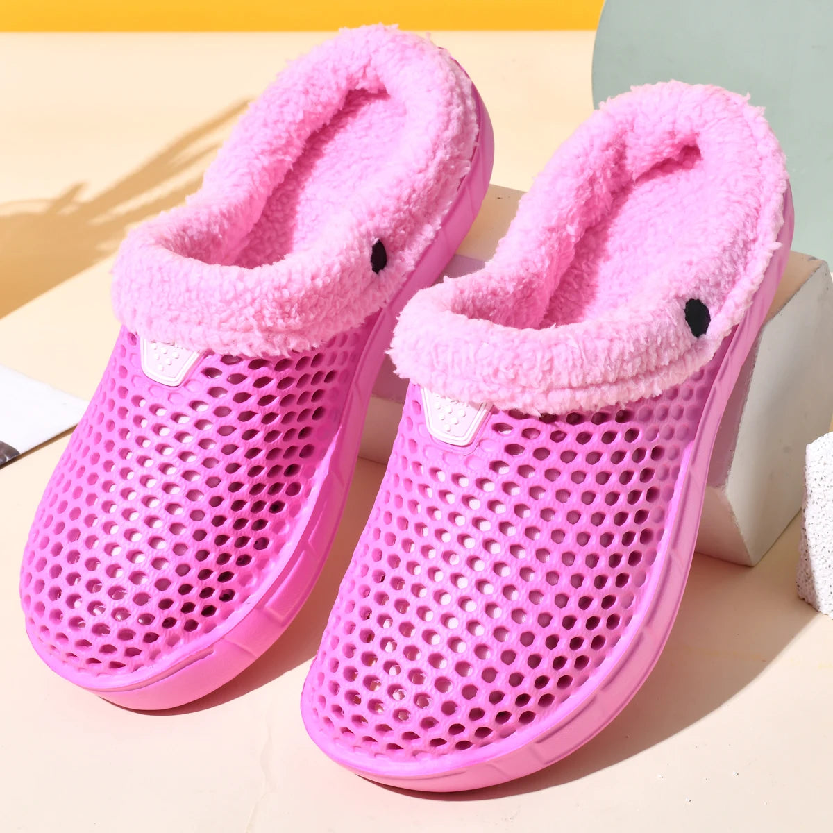 Plush Lined Slip-On House Slippers – Quilted EVA Foam Clogs for Men & Women – Indoor Outdoor Mules with Fleece Lining Winter | Thomler