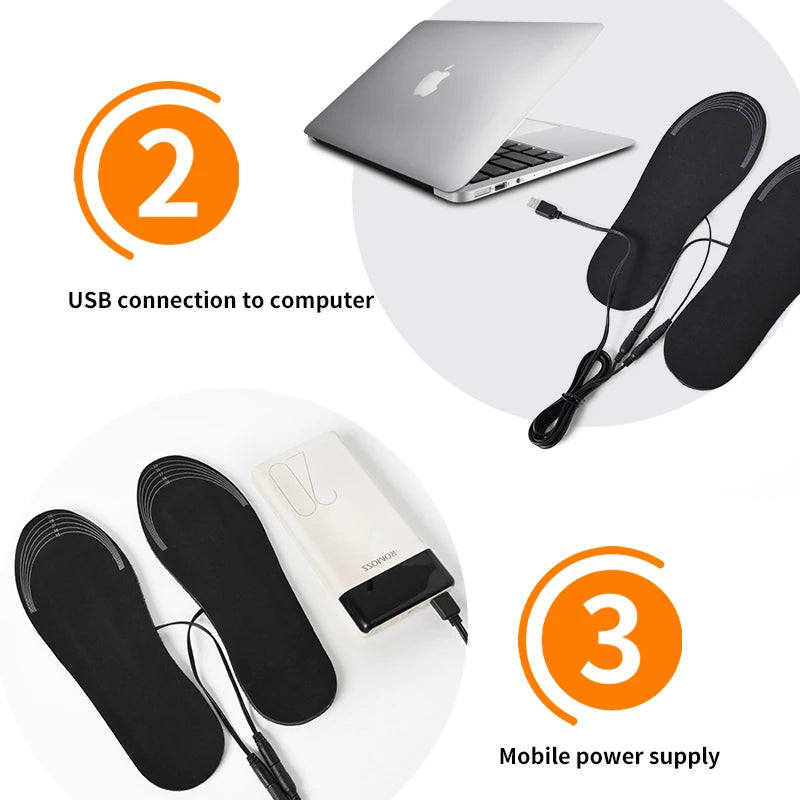 USB Rechargeable Thermal Insoles for Winter – Electric Heated Shoe Inserts for Cold Weather | Thomler