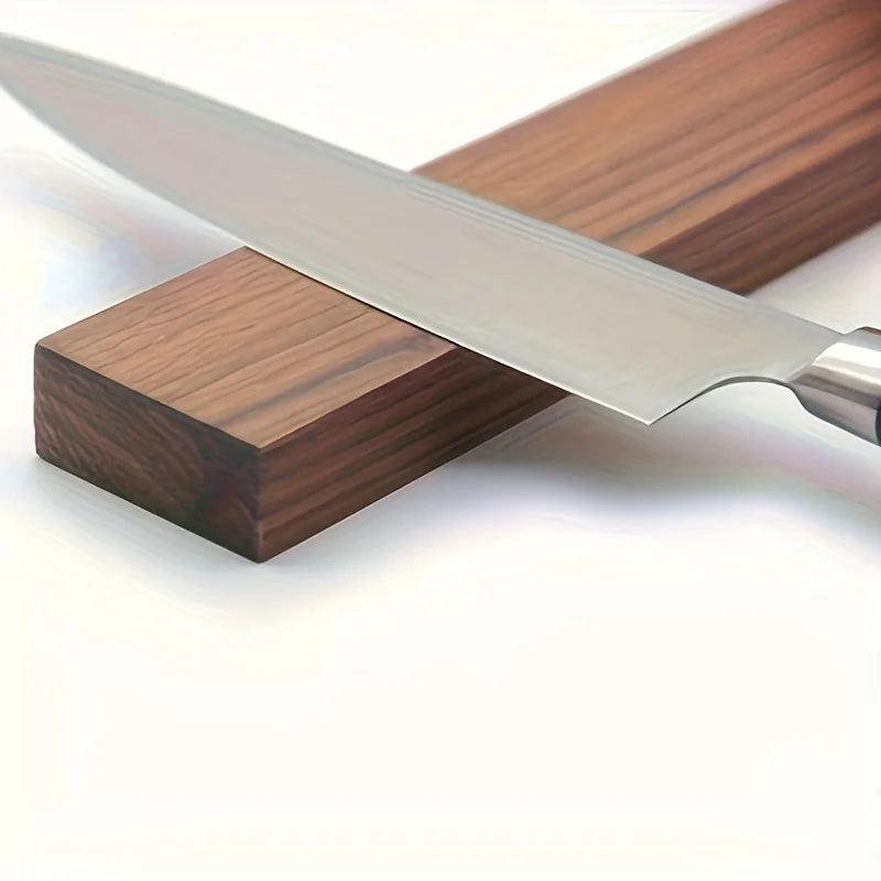 Magnetic Knife Strip Solid Walnut Wood 40.0 cm Dark Wall Mounted Kitchen Knife Holder Rack Organiser | Thomler