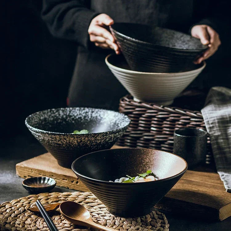 Ramen Bowl Ceramic 18.0 cm Japanese Style Soup Noodle Rice Serving Dish Minimalist Tableware | Thomler