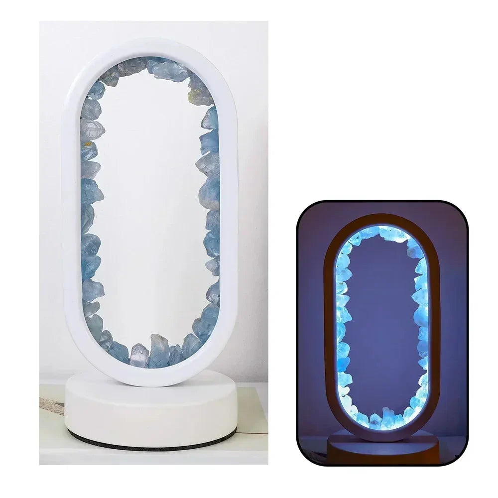 Genuine Crystal Stone Mood Lamp for Relaxation & Meditation, Handcrafted Mineral Accent Light for Home Décor | Thomler