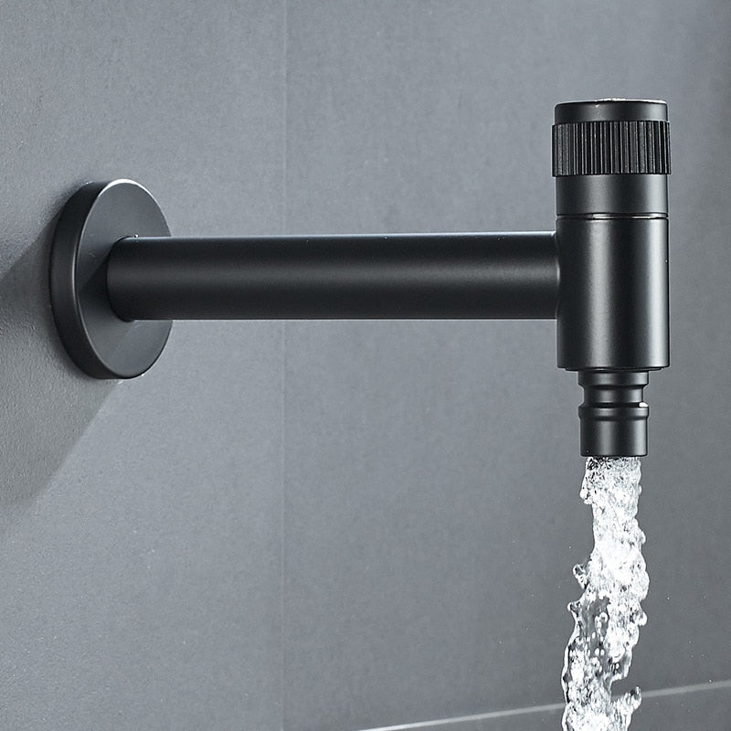 Wall-Mount Outdoor Garden Faucet | Cold Water Hose Spigot with Brass Valve & Stainless Steel Body for Yard, Patio & Balcony | Thomler