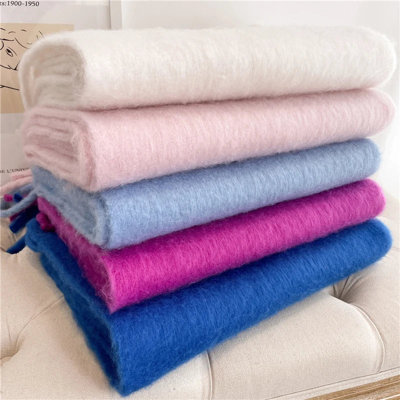 Soft Cashmere-Feel Fringe Scarf for Women – Extra Long Plaid Wrap for Fall & Winter | Thomler