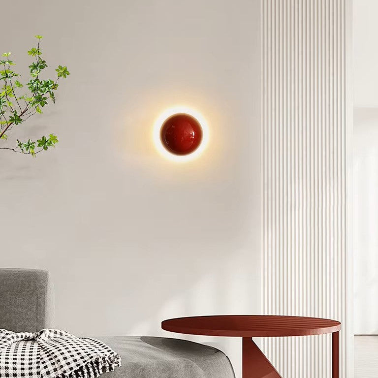 Metal Circle Sconce with LED Bi-Directional Lighting for Hallways, Bedrooms & Living Rooms | Thomler