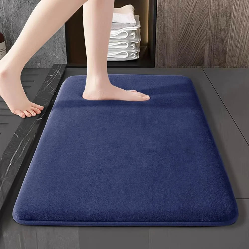 Ultra-Absorbent Coral Velvet Bath Mat – Non-Slip Microfiber Bathroom Rug for Shower & Tub, Quick-Dry Floor Mat for Washroom, Spa-Style | Thomler
