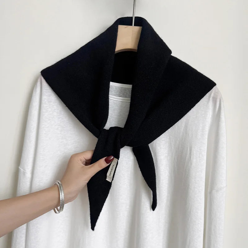 Pure Wool Triangle Scarf for Women – Cold-Weather Neck Wrap & Head Covering – Solid Color Shawl 24×51 in | Thomler