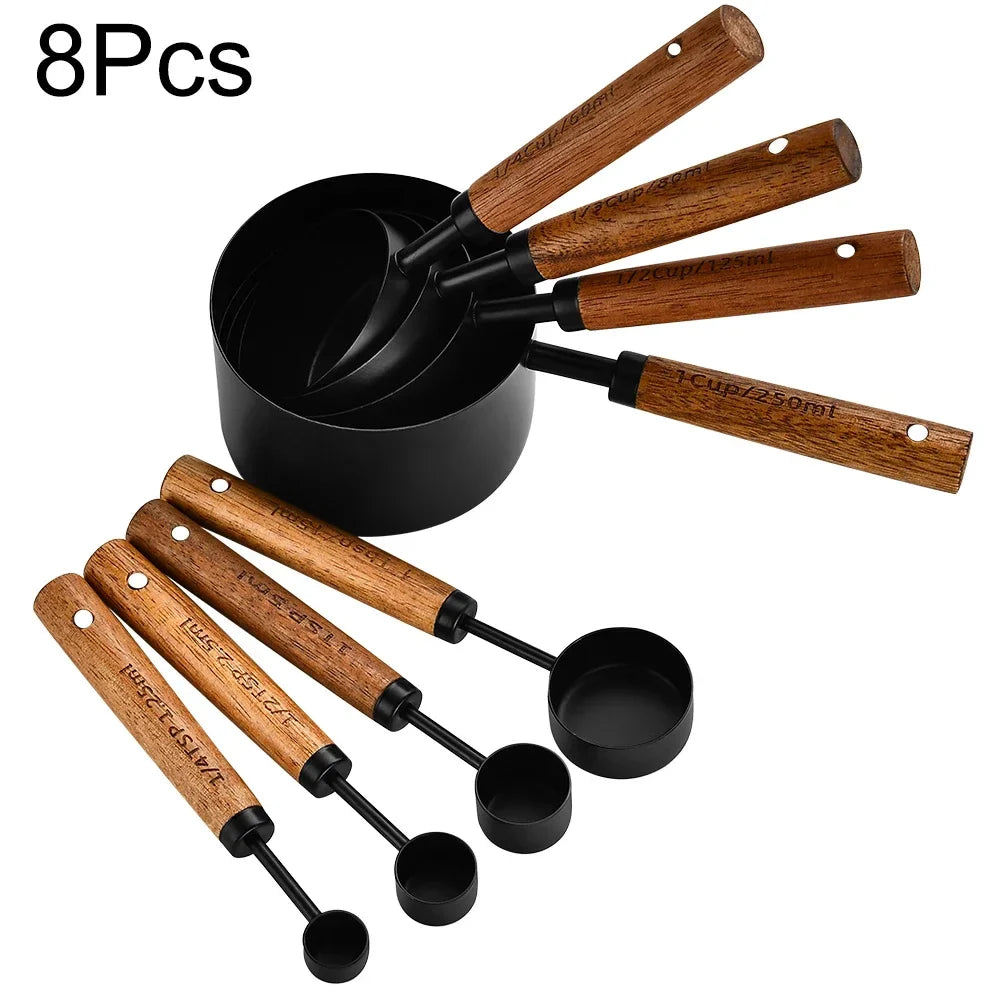 Measuring Spoon Set Stainless Steel 8-Piece Rustic Kitchen Baking Tools | Thomler