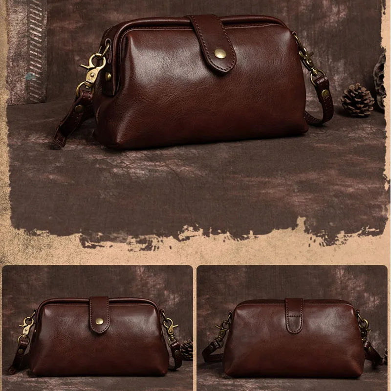 Vintage-Inspired Leather Crossbody Purse for Women – Classic Handbag with Adjustable Strap for Daily Use, Travel, Shopping & Casual Outfits | Thomler