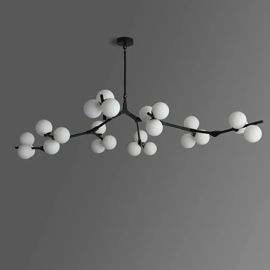 Pendant Light Metal Branch 178.0 cm Matte Glass Living Room Dining Room Ceiling Chandelier Adjustable Multi Globe Lighting | Thomler