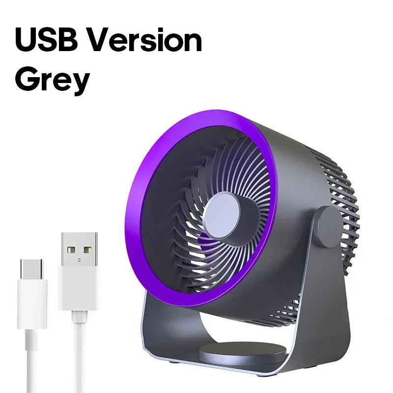 Circulation Fan ABS USB C Rechargeable 180 Degree Tilting Bedroom Office Desk Wall Cooling Fan Quiet Portable | Thomler