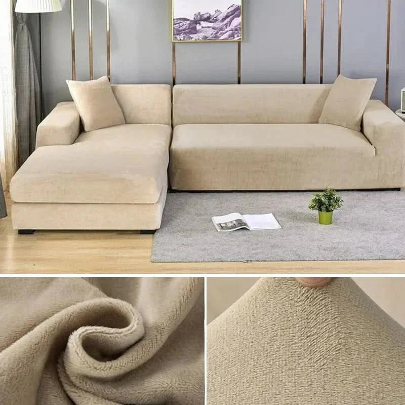 Stretch Velvet Couch Cover – Luxurious Furniture Protector for Living Room | Thomler