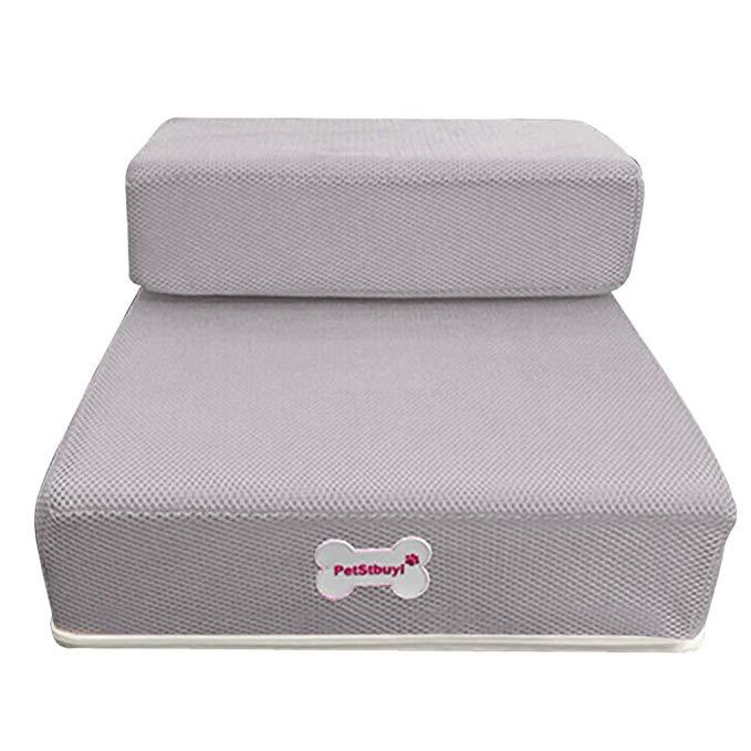 Pet Steps for Couch and Bed – 2-Tier Foam Ramp with Non-Slip Surface for Small Dogs and Cats | Thomler