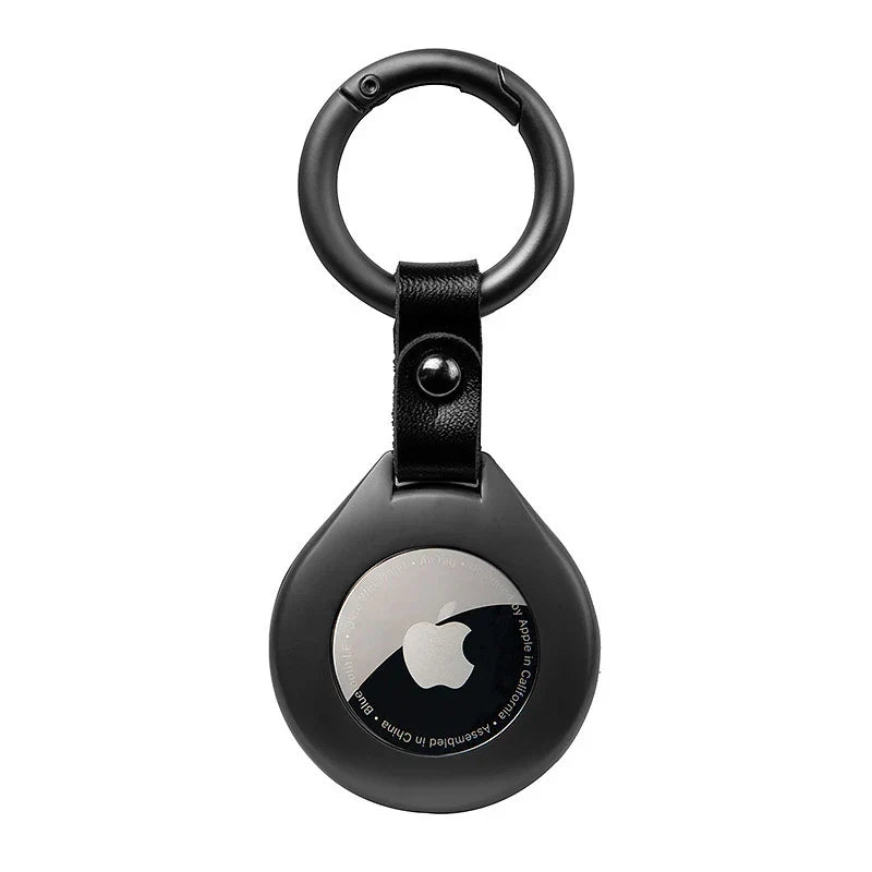 Genuine Leather AirTag Holder with Metal Keychain Ring for Apple AirTag Tracker Case Protective Cover Accessory for Keys Bags Luggage | Thomler