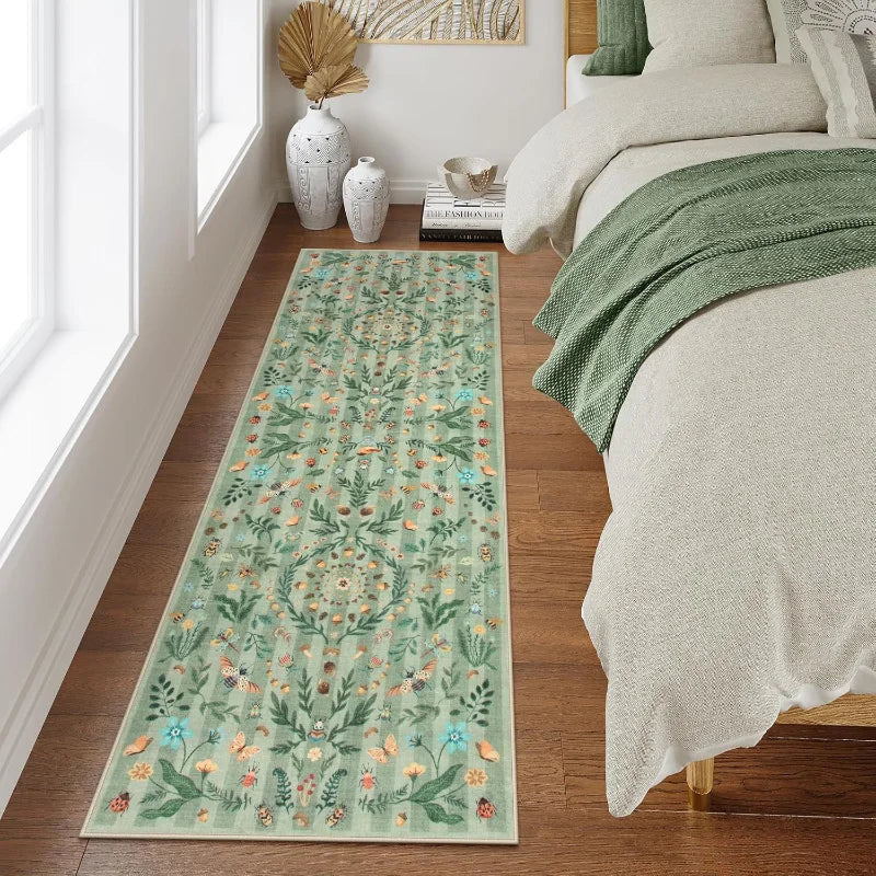 Geometric Print Runner Rug for Hallways – Slip-Resistant Extra Long Entryway Floor Mat | Thomler
