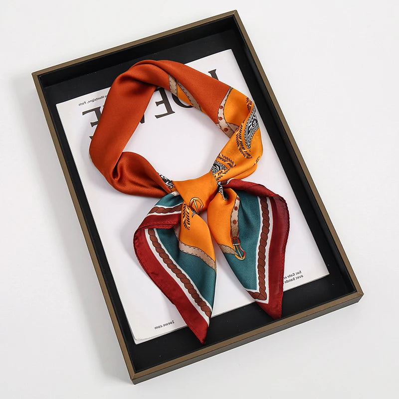 Silky Square Headwrap Scarf Versatile Neck Tie Headband Multi-Wear Hair Accessory for Women Fashion Bandana | Thomler