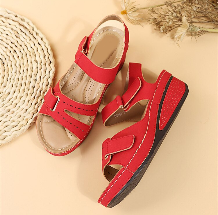 Women's Arch Support Sandals with Adjustable Hook & Loop Straps – Cushioned Footbed, Anti-Slip Sole for All-Day Comfort, Summer Walking | Thomler