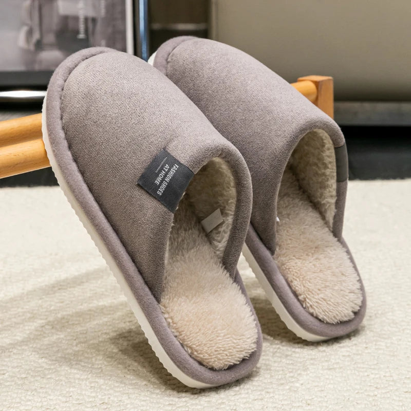 Men's Suede Indoor Slippers – Quiet Cushioned House Shoes with EVA Sole, Lightweight Anti-Slip for Fall & Winter | Thomler