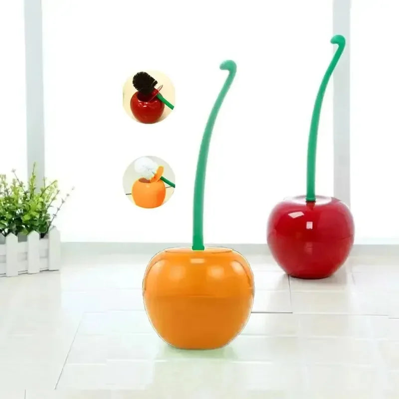 Cherry-Shaped Toilet Brush – Playful Bathroom Accessory with Stand – Decorative WC Cleaning Tool | Thomler