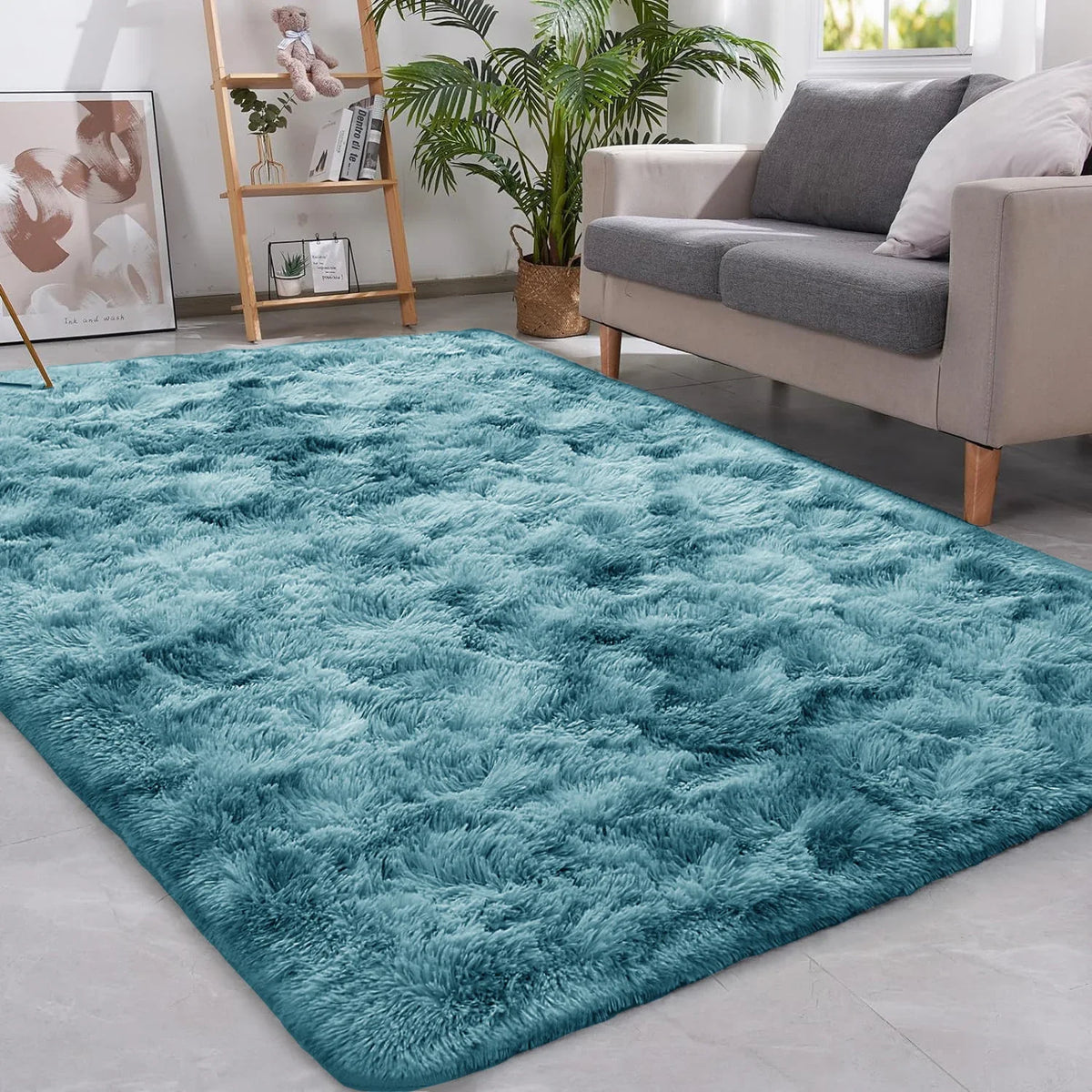 Plush Shag Area Rug Non-Slip Living Room Bedroom Soft Floor Mat Rectangle Home Decor for Kids Room Entryway Bathroom | Thomler