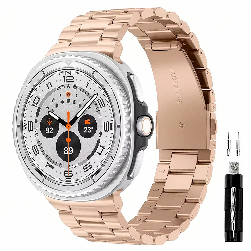 Stainless Steel Link Band for Galaxy Watch 9, Watch 8 & Watch 8 Classic – Premium Metal Bracelet Strap with Quick-Release Links – Fits | Thomler