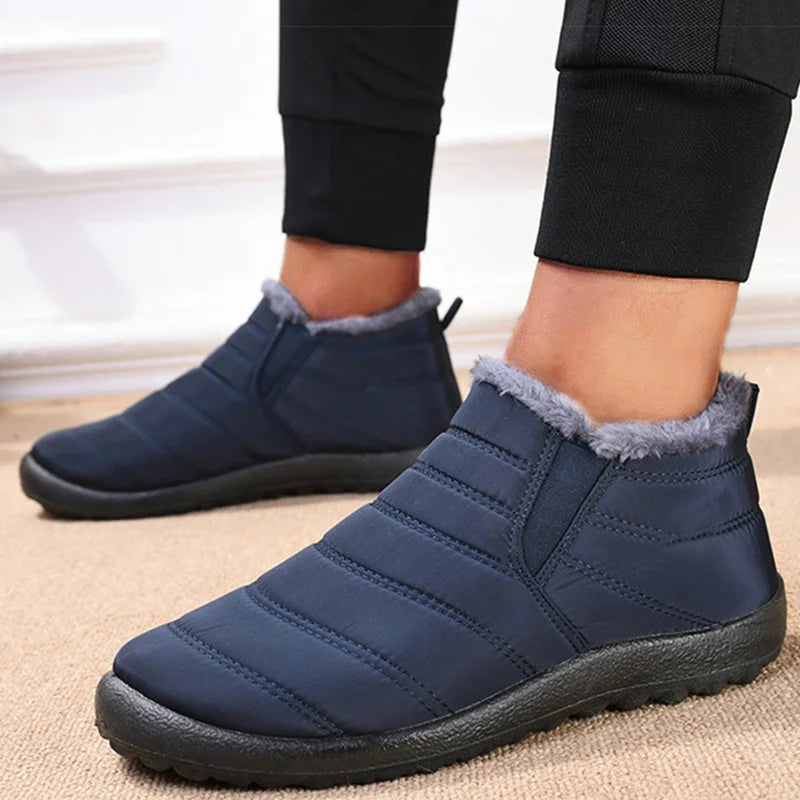 Men's Insulated Slip-On Ankle Boots – Plush-Lined Winter Footwear with Waterproof Shell & EVA Sole for Cold Weather Hiking, Daily Commute | Thomler