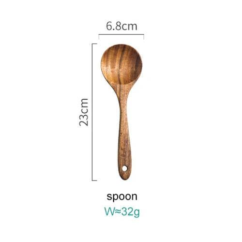 Cooking Utensil Set Acacia Wood 8-Piece Kitchen 12 in Premium Culinary Tools | Thomler