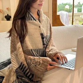 Faux Cashmere Plaid Throw Blanket – Thick Plush Portable Cover for Couch, Bed, Travel & Winter Warmth | Thomler
