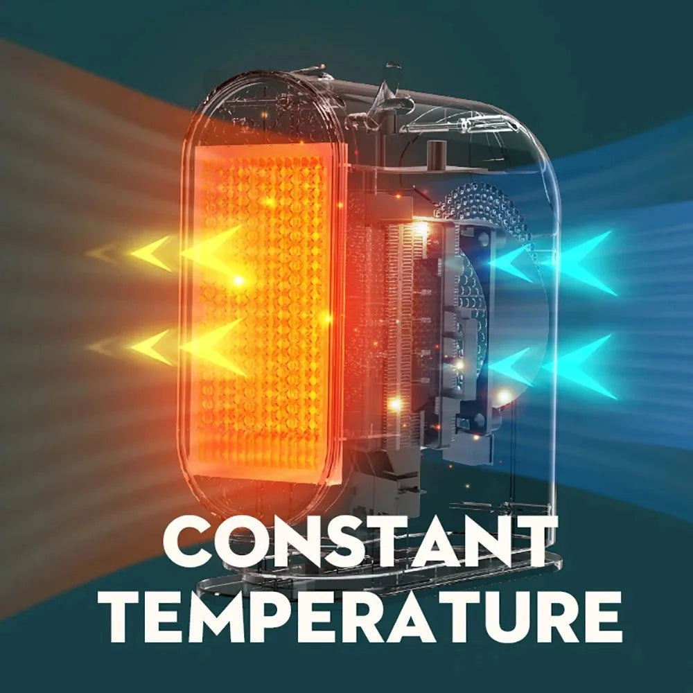 Compact 500W Ceramic Space Heater with Auto Shutoff & Tip-Over Protection for Bedroom Office Desktop | Thomler