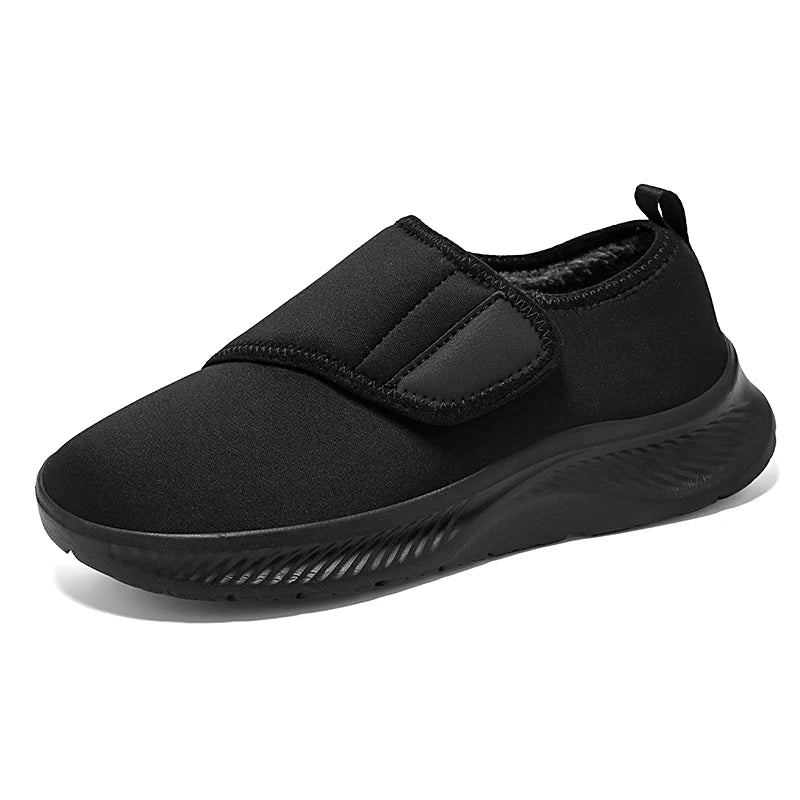 Adjustable Comfort Slippers for Swollen Feet – Hook-and-Loop Indoor Footwear with Plush Lining & Open Design for Bunions | Thomler