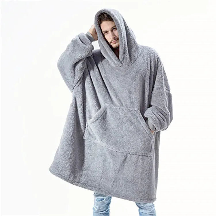 Wearable Blanket Hoodie with Sleeves – Oversized Reversible Fleece Throw Sweatshirt for Adults & Couples – Ultra Soft Plush Loungewear for | Thomler