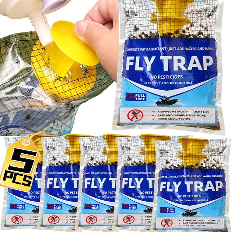 Outdoor Fly Trap with Water-Activated Attractant – Disposable Hanging Design for Yard & Patio | Thomler