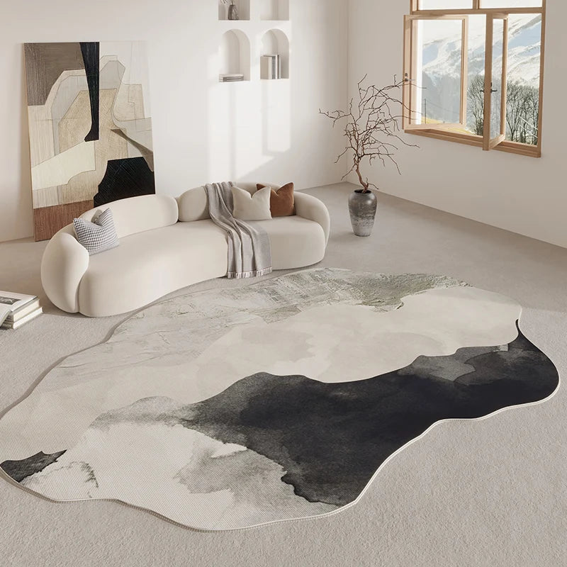 Polyester Floor Mat with Grip-Back for Entryway & Lounge – Wavy Border Design | Thomler