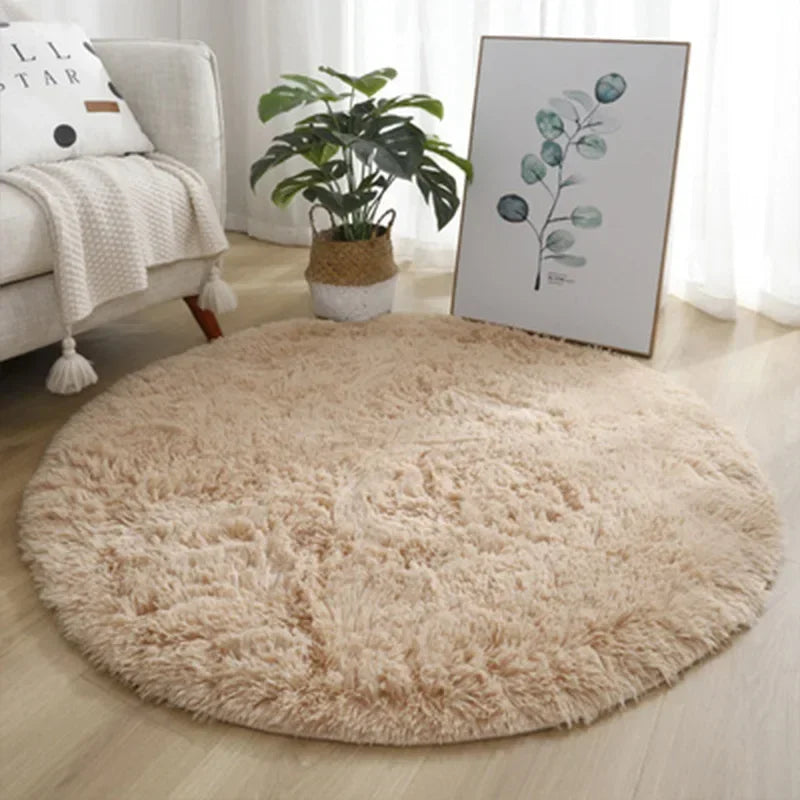 Round Shag Area Rug with 1.8-Inch High Pile – Cushioned Floor Mat for Living Room, Bedroom & Kids Spaces | Thomler
