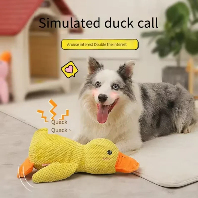 Squeaky Duck Chew Toy for Dogs – Soft Plush Interactive Pet Toy to Keep Your Pup Entertained | Thomler