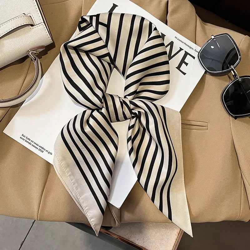 Equestrian Print Satin Square Scarf Neck Wrap Hair Accessory Head Covering 28 Inch Fashion Versatile Women's Silk-Feel Lightweight Bandana | Thomler