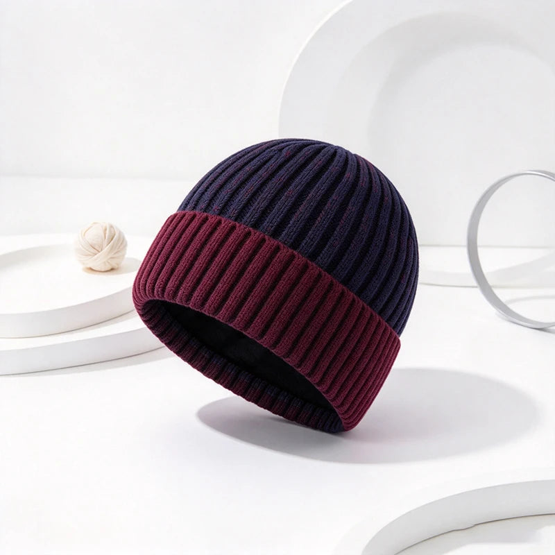Men's Thermal Knit Winter Beanie with Fleece Lining – Ribbed Cuff Hat for Everyday Cold-Weather Comfort | Thomler