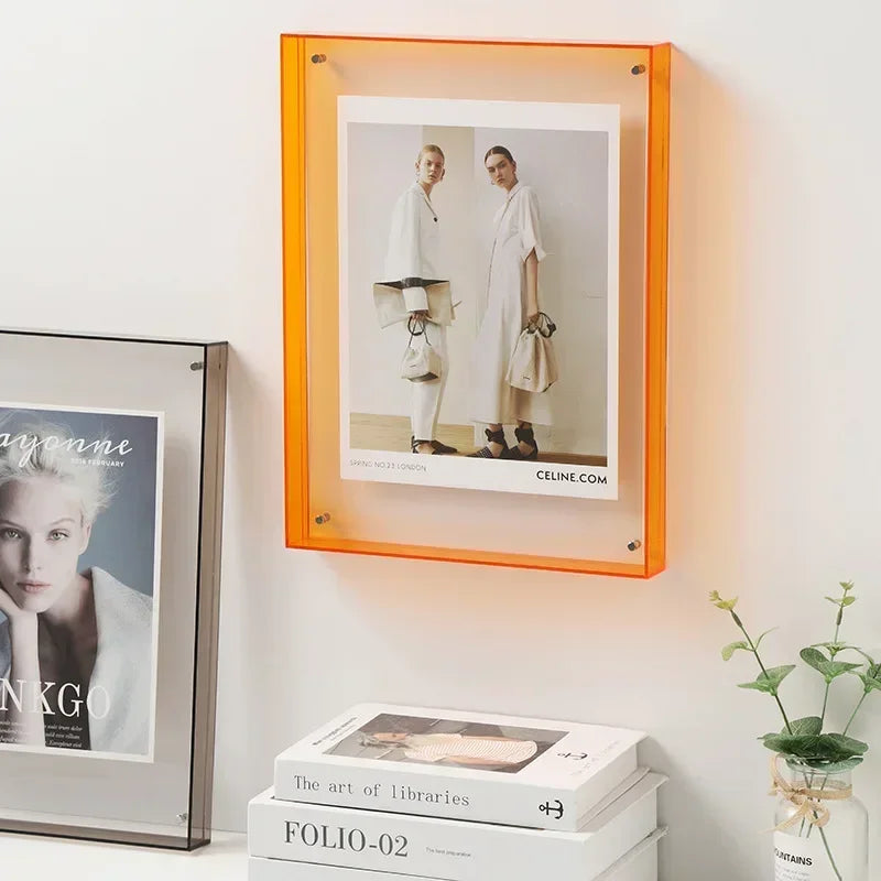 Clear Acrylic Photo Frame with Stand | Double-Sided Desktop Display for Pictures & Postcards | Freestanding Picture Holder | Thomler