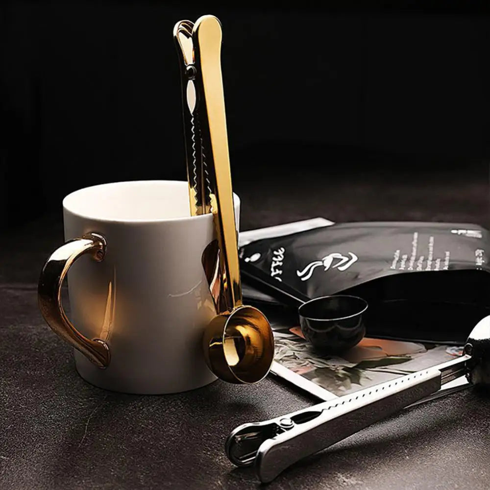 Coffee Spoon Clip Stainless Steel 7 in Kitchen Bag Sealer Measuring Tool Durable Multifunction Home Cafe Accessory | Thomler