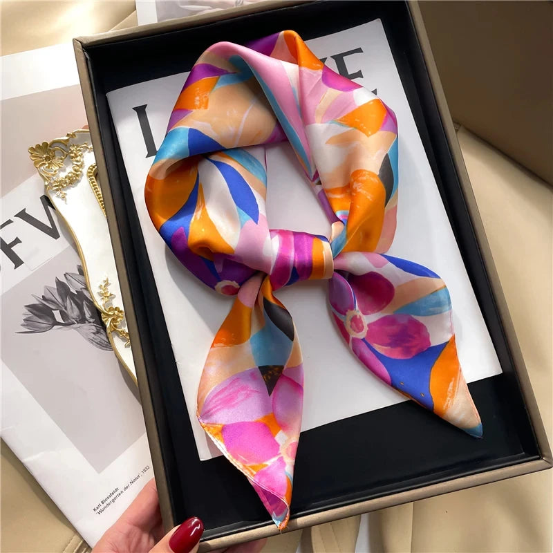 Silky Square Headwrap Scarf Versatile Neck Tie Headband Multi-Wear Hair Accessory for Women Fashion Bandana | Thomler