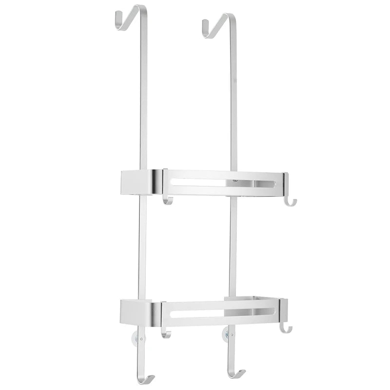 Shower Rack Aluminium 97.0 cm Black Hanging Bathroom Storage Organiser No Drill Over Door Shampoo Holder | Thomler