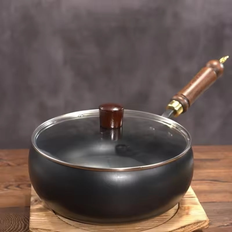 Wok Pan Cast Iron 30.0 cm Heavy-Duty Cooking For Stir-Fry Sauté Simmer | Thomler